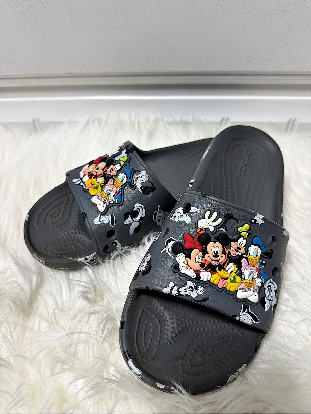Crocs Disney Mickey Mouse and Friends Slides Black Women's US 8